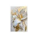 DecorBites™ Gold and White Floral 3D Canvas Wall Art