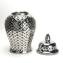 DecorBites™ Gold Ceramic Carved Temple Jar - Home Decor