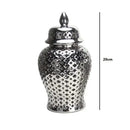 DecorBites™ Gold Ceramic Carved Temple Jar - Home Decor