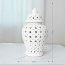 DecorBites™ Gold Ceramic Carved Temple Jar - Home Decor