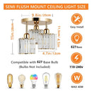 DecorBites™ Gold Crystal Semi-Flush Mount Ceiling Light