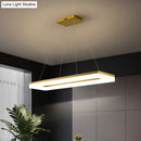Modern gold rectangular led ceiling light for kitchen island
