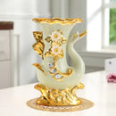 DecorBites™ Gold Glass Vase for Stylish Home Decor