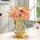 DecorBites™ Gold Glass Vase for Stylish Home Decor