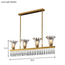 DecorBites™ Gold Island Light with Clear Crystal Glass and 4 Bulbs