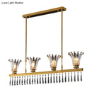 DecorBites™ Gold Island Light with Clear Crystal Glass and 4 Bulbs