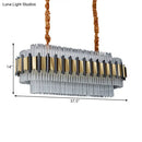 DecorBites™ Gold LED Island Chandelier: Contemporary Oval Clear Glass Tubes Ceiling Lamp