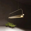 DecorBites™ Gold LED Island Light Fixture - Metallic Colonial Rectangle Design for Restaurants