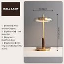 Decorbites gold lustre glass mushroom table lamp bedroom wood accent