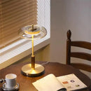 Decorbites gold lustre glass mushroom table lamp bedroom wood accent