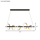 DecorBites™ Gold Metal Ceiling Pendant with Simple Circles Design - 4/5 Heads, Warm/White Light for Dining Room Island