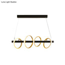 DecorBites™ Gold Metal Ceiling Pendant with Simple Circles Design - 4/5 Heads, Warm/White Light for Dining Room Island