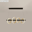 DecorBites™ Gold Metal Ceiling Pendant with Simple Circles Design - 4/5 Heads, Warm/White Light for Dining Room Island