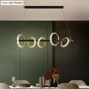 DecorBites™ Gold Metal Ceiling Pendant with Simple Circles Design - 4/5 Heads, Warm/White Light for Dining Room Island