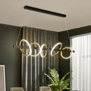 DecorBites™ Gold Metal Ceiling Pendant with Simple Circles Design - 4/5 Heads, Warm/White Light for Dining Room Island