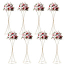 Modern gold metal trumpet flower stand vases for dining room