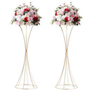 Modern gold metal trumpet flower stand vases for dining room