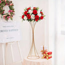 Modern gold metal trumpet flower stand vases for dining room