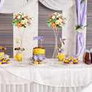 Modern gold metal trumpet flower stand vases for dining room