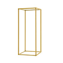 Gold metal wedding flower stand set with pink roses for dining room