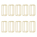 Gold metal wedding flower stand set with pink roses for dining room