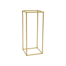 Gold metal wedding flower stand set with pink roses for dining room