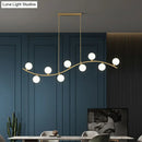 DecorBites™ Gold Milk Ball Glass Pendant Lighting for Minimalist Dining Room Island