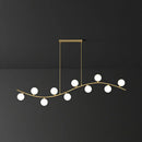 DecorBites™ Gold Milk Ball Glass Pendant Lighting for Minimalist Dining Room Island