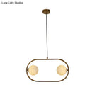 DecorBites™ Gold Modern Globe Hanging Chandelier with Frosted Glass, 2 Bulbs – Bedroom LED Pendant Light