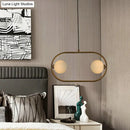 DecorBites™ Gold Modern Globe Hanging Chandelier with Frosted Glass, 2 Bulbs – Bedroom LED Pendant Light