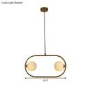 DecorBites™ Gold Modern Globe Hanging Chandelier with Frosted Glass, 2 Bulbs – Bedroom LED Pendant Light