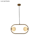 DecorBites™ Gold Modern Globe Hanging Chandelier with Frosted Glass, 2 Bulbs – Bedroom LED Pendant Light