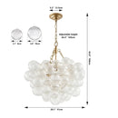 DecorBites™ Gold Pendant Chandelier with Adjustable Height
