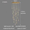 Decorbites gold-plated duplex teardrop chandelier living room light