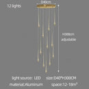 Decorbites gold-plated duplex teardrop chandelier living room light