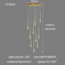 Decorbites gold-plated duplex teardrop chandelier living room light