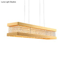 DecorBites™ Gold Rectangular Frame Crystal Pendant Light - Contemporary 6-Bulb Island Hanging Lamp