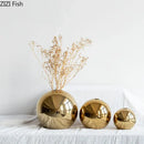 DecorBites™ Golden Ball Ceramic Vase Home Decor
