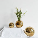 DecorBites™ Golden Ball Ceramic Vase Home Decor