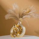 DecorBites™ Golden Flower Vase - Home Decor Accessory