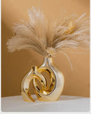 DecorBites™ Golden Flower Vase - Home Decor Accessory