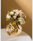 DecorBites™ Golden Flower Vase - Home Decor Accessory