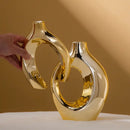 DecorBites™ Golden Flower Vase - Home Decor Accessory