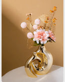DecorBites™ Golden Flower Vase - Home Decor Accessory