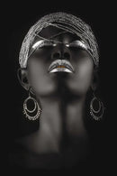 DecorBites™ Golden Jewelry African Woman Canvas Art