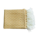 Decorbites golden knitted blanket cream geometric throw living room