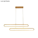 DecorBites™ Golden LED Aluminum Island Pendant Light - Modern Elliptical Design, Warm/White 39"/47