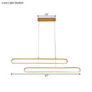 DecorBites™ Golden LED Aluminum Island Pendant Light - Modern Elliptical Design, Warm/White 39"/47