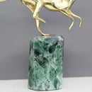 Decorbites golden leopard brass cheetah figurine green & white living room decor