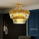 Decorbites golden luxury chandelier with crystal rods for living room